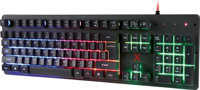 maXlife Tastiera con Filo Wired Gaming RGB Anti-Ghosting QWERTY US Cavo da 1,8m MXGK-200