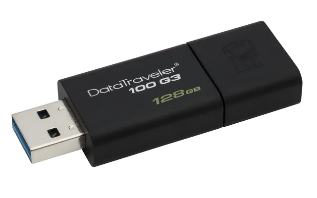 Kingston Pendrive DataTraveler 100 – 128GB, USB 3.1 Design Compatto, Trasferimento Veloce, Retrocompatibile