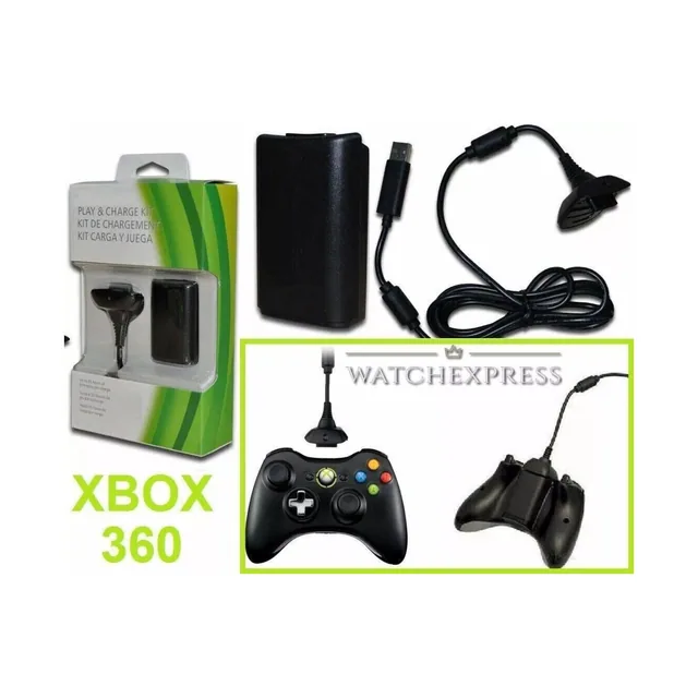 XBOX 360 Batteria + Cavo Ricarica Kit Compatibile Play&Charge