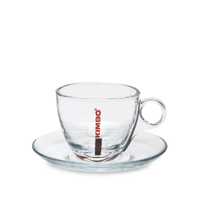 Kimbo Accessori 6 TazzeCappuccino +6 Piattini Vetro Cherie