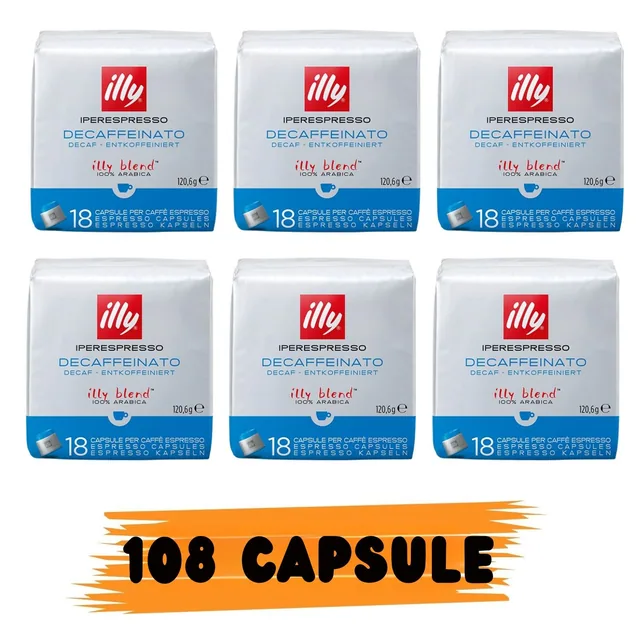 illy Caffe' Capsule Iperespresso Decaffeinato 108pz