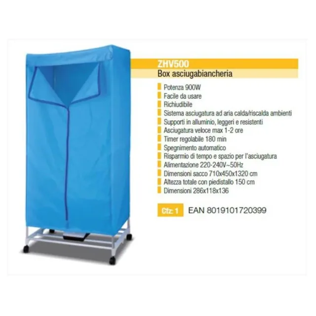 Zephir Asciugabiancheria a Box 900W ZHV500