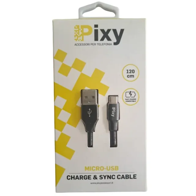 Pixy Cavo Ricarica/DatiMicro-USB 1.2m Black PCV-M10BK