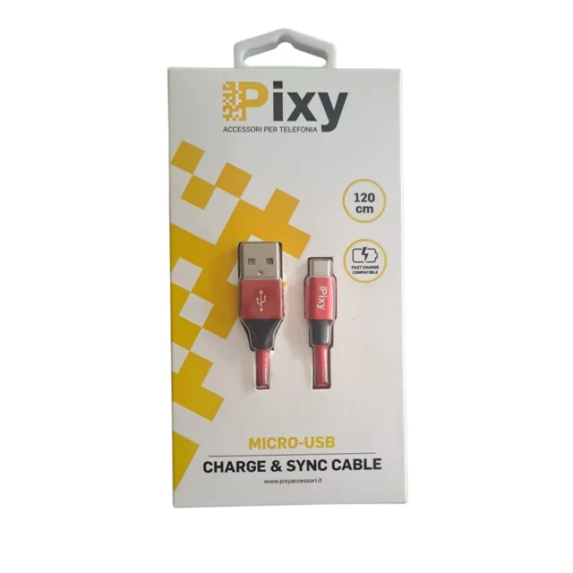 Pixy Cavo Micro Usb 1.20mt RED