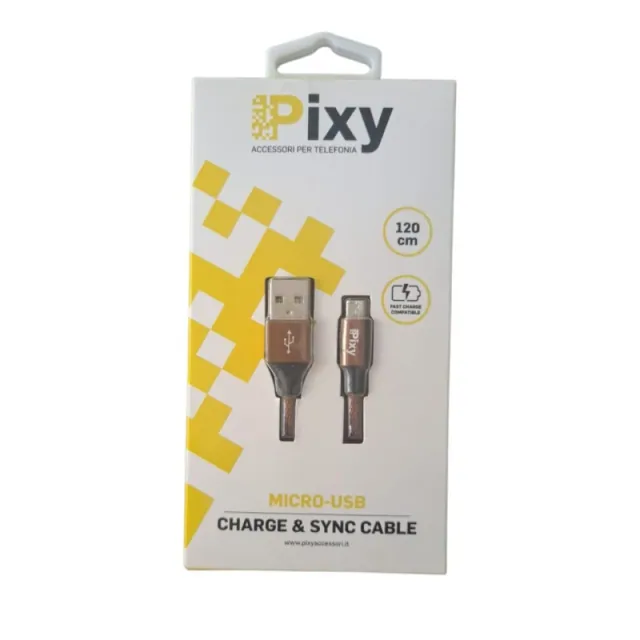 Pixy Cavo Ricarica/DatiMicro-USB 1.2m Brown PCV-M10CF
