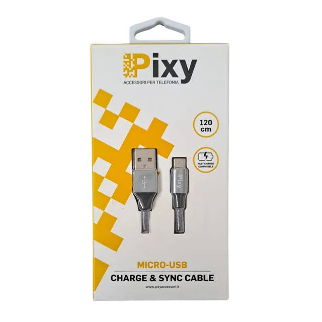 Pixy Cavo Micro Usb 1.20mt Grigio