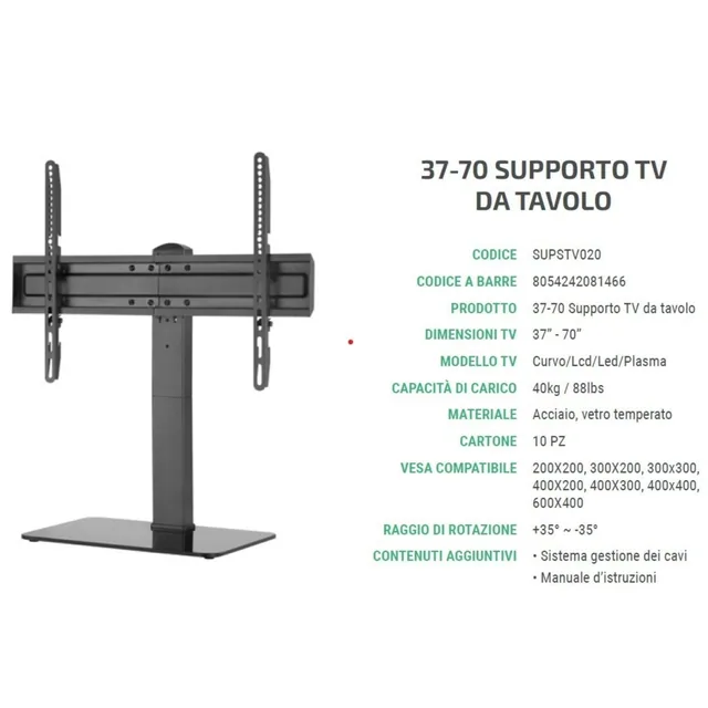 Superior staffa tv 37-70 table top 40kg supstv020