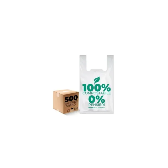 Buste Shopper Biodegradabili Grandi 14g - 500pz - 30x60cm - RMove