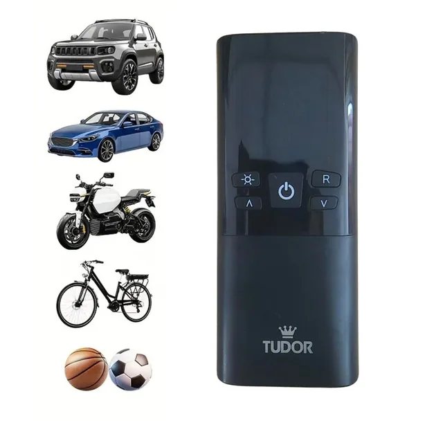 Compressore Portatile con Sensore Pressione, Schermo LCD Digitale e Luce LED, 4 Modalità per Auto, Moto, Bicicletta, Palone