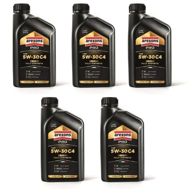 Arexons Olio Motore PRO5W-30 C4 B+D F.Syn. 5Cnf/1l 5l