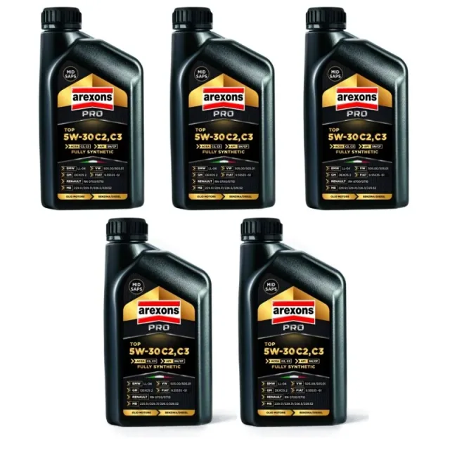 Arexons Olio Motore PRO5W-30 C2/C3 B+D F.Syn. 5Cnf/1l 5l