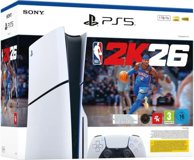 PS5 Console Disk Slim 1TB White +NBA 2K26 ITA