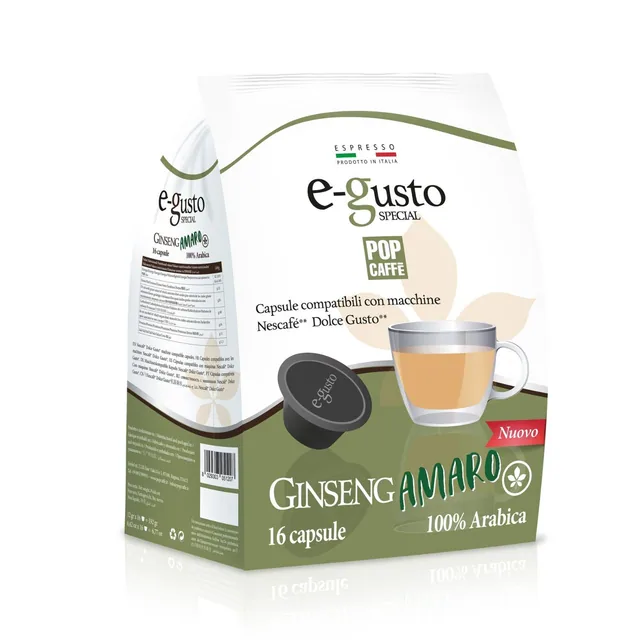 Pop Caffe Capsule Dolce Gusto e-Gusto Ginseng Amaro 16pz