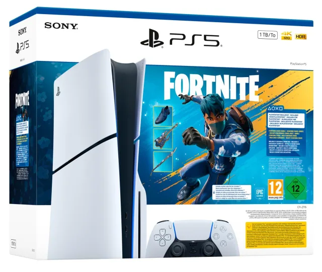 PS5 Console Disk Slim 1TB White +Fortnite Flowering C. ITA