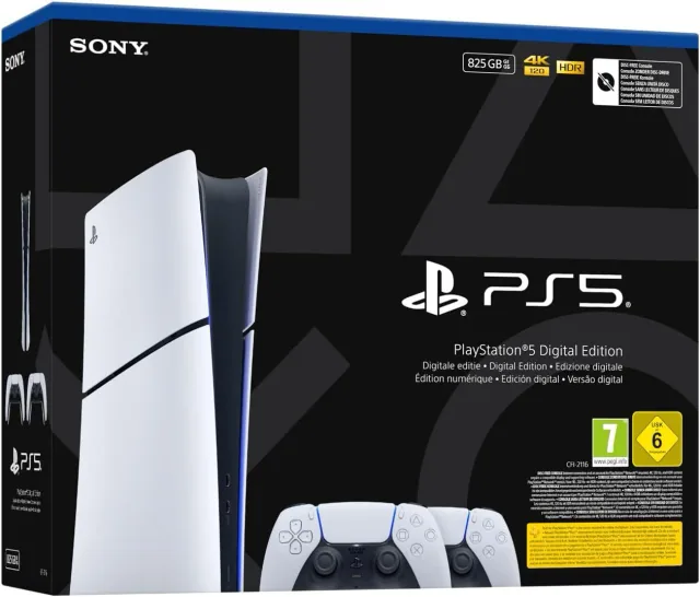 PS5 Console Digital Slim 825GB +2 Dualsense White ITA