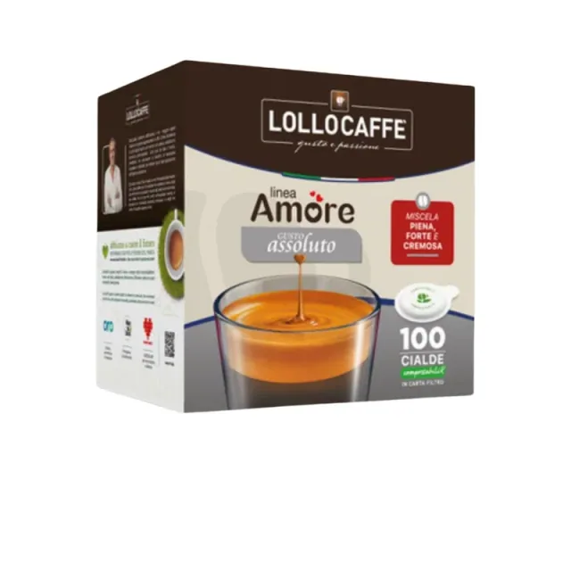 Lollo Caffe Cialde 44mmAmore Assoluto 100pz PRO