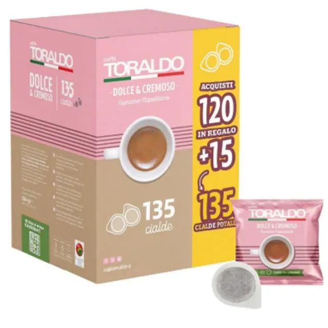 Toraldo Caffe Cialde 44mm Dolce e Cremoso 135pz
