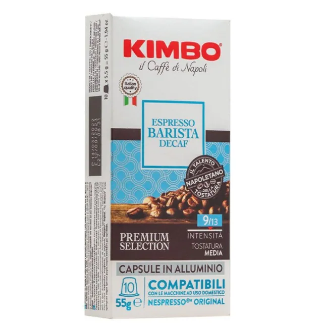 Kimbo Caffe Caspule Nespresso Alluminio Barista Dek 10pz