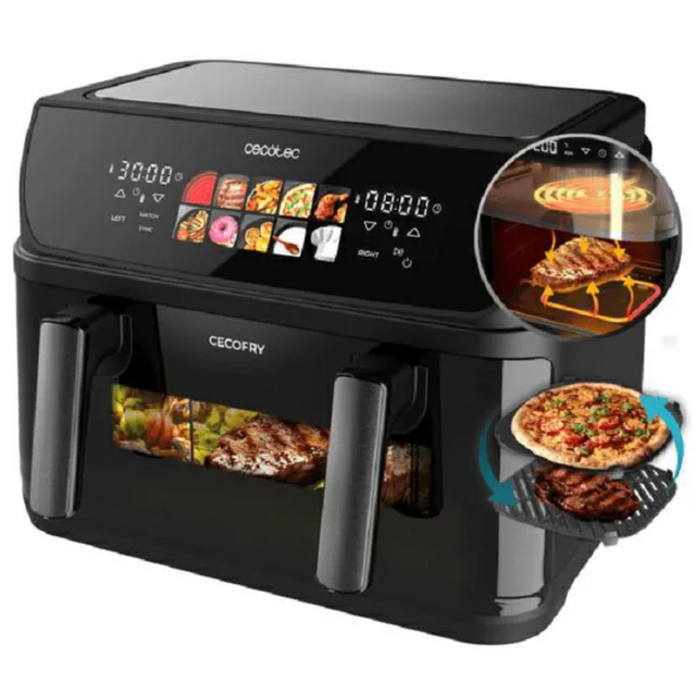 Cecotec Cecofry&Grill Duoheat 10000 Singolo 10 L Indipendente 2800 W Friggitrice ad aria calda Nero