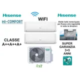 Hisense Climatizzatore Dual 7000BTU+12000BTU Pompa Calore A++/A+ WiFi Hi-Comfort Split Inverter 2AMW52U4RXC