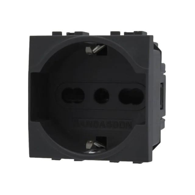 EcoPrice Presa Schuko 2P+T 10/16A 250V Style Nero SD81400