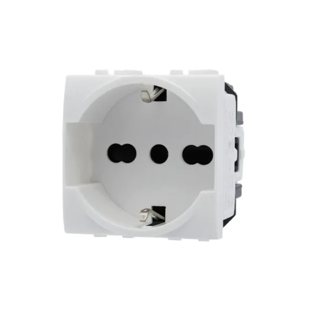 EcoPrice Presa Schuko 2P+T 10/16A 250V Style Bianco SD41400B