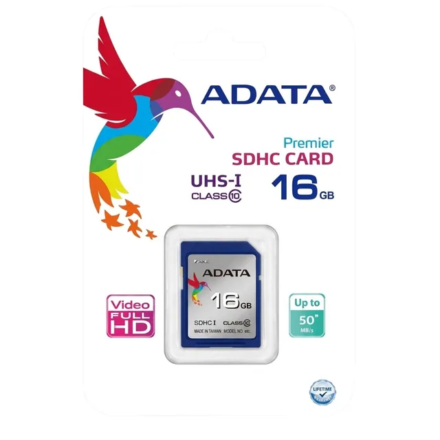 Adata Scheda Memoria SD 16GB SDHC C10 ASDH16GUICL10