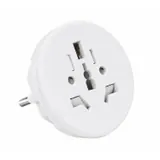 EcoPrice Adattatore Multiplo USA AUS CN UK Spina Schuko White