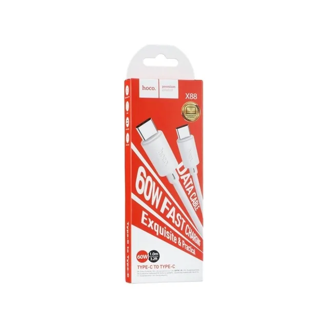 CAVO DI RICARICA HOCO USB-C A USB-C 1M 60W X88 BIANCO