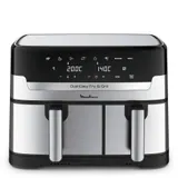 Moulinex Dual Easy Fry & Grill, Capacità 8,3 L, Doppio Cestello, Friggitrice ad Aria e Griglia, 8 Programmi Preimpostati, Componenti Lavabili In Lavastoviglie, Infinite Ricette, App Dedicata EZ905D