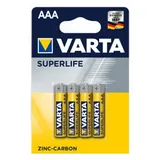 Varta Batterie Alcaline AAA 4pz Superlife Zinco Carbone