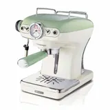 Ariete 1389A Macchina Da Caffè Espresso Vintage Per Polvere E Cialde+Montalatte 850W Cream/Green Karaca