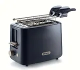 Ariete 157 Tostapane Breakfast, 760W, Capacità 2 fette di pane, Pinze in acciaio inox, 7 livelli di doratura, Pulsante stop, Tocco freddo, Dark & Sahara Grey