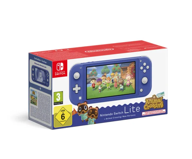 Switch Lite Console Animal Crossing Blue