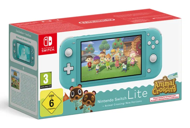 Switch Lite Console Animal Crossing Turquoise