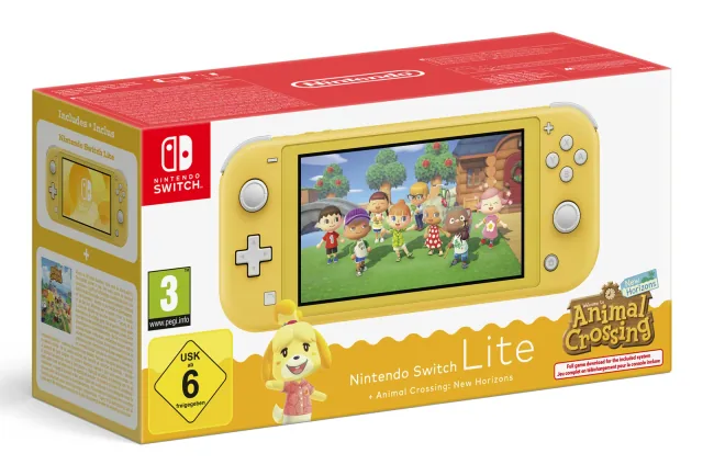 Switch Lite Console Animal Crossing Yellow