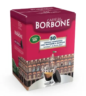 Caffè Borbone Capsule Compatibili sistemaA Modo mio - Miscela Decaffeinato - 50 capsule